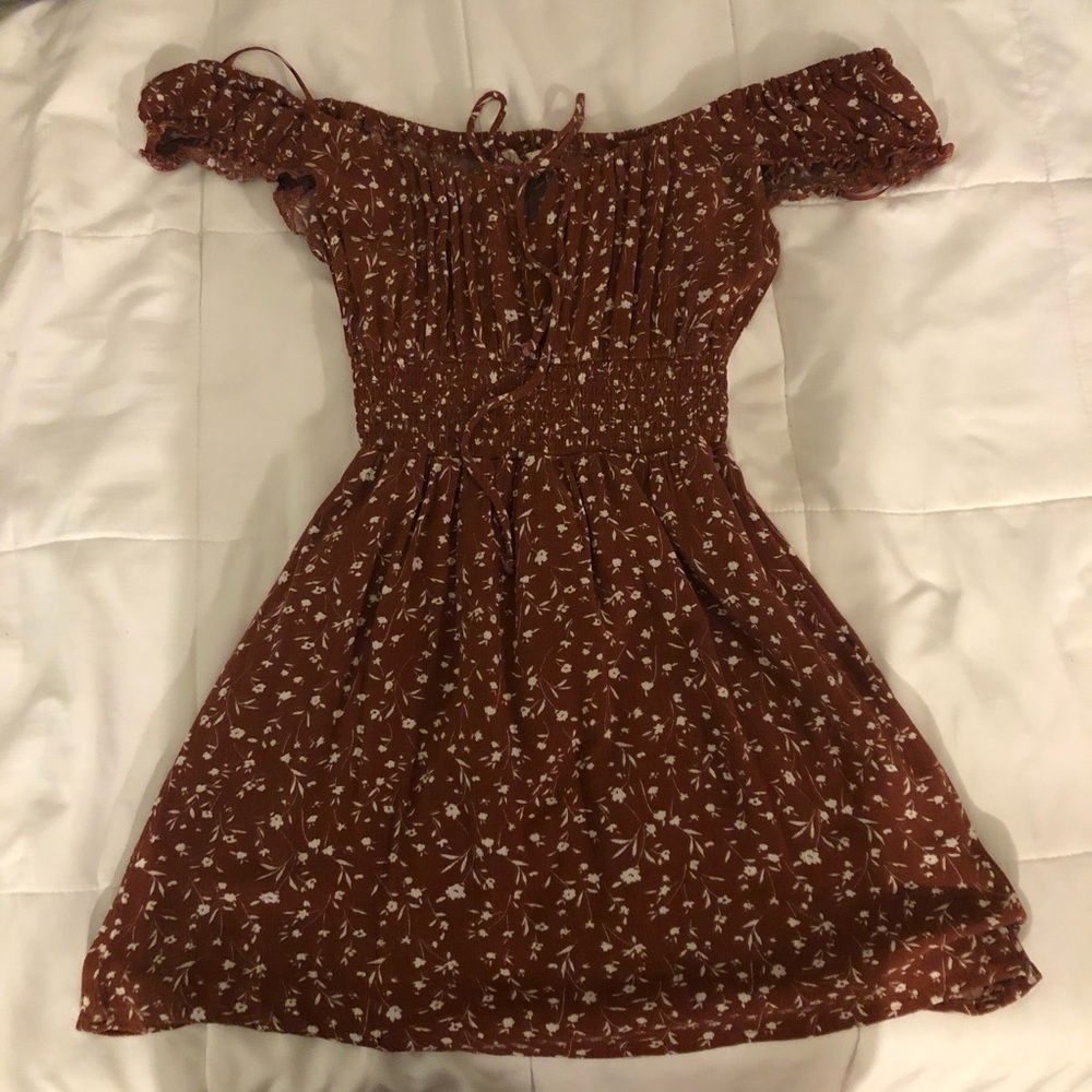 L.A. Hearts off the shoulder brown dress S